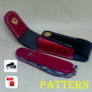 Pattern Leather sheath for knife Victorinox 91mm/Victorinox Aloh -92 mm 2-by-4 layers of tools.