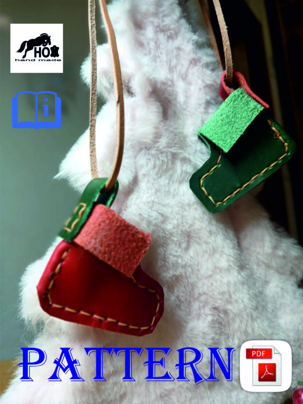 DIY Leather Christmas Boot Template - Holiday Tree Ornament, Key Chain, Bag Charm