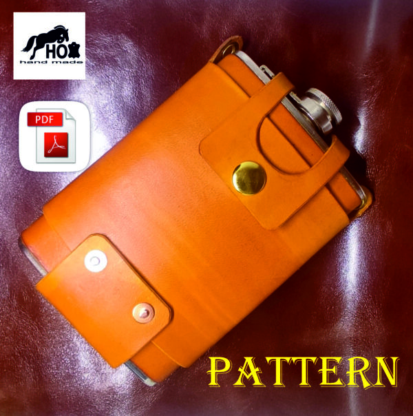 Leather Flask Case Pattern – Beginner-Friendly PDF Download for DIY Leathercraft